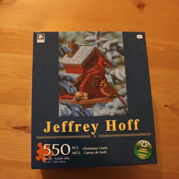 Jeffrey Hoff 550 Piece Puzzle Birds Cardinal Christmas Cards 18"x24" - Picture 1 of 3